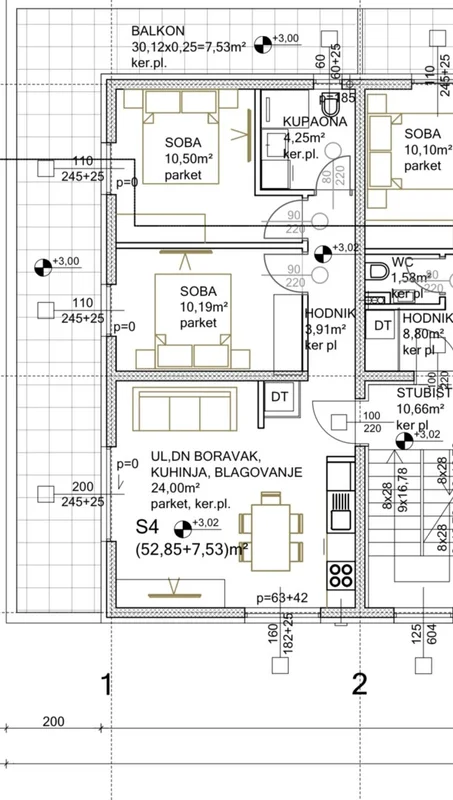 Novogradnja s velikim balkonom – moderan 3S stan