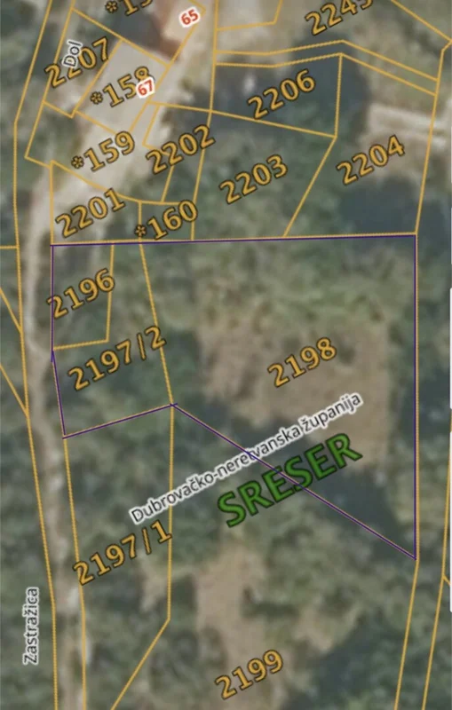 Zemljište 1039 m² u Sreseru s pogledom na Korčulu i Mljet