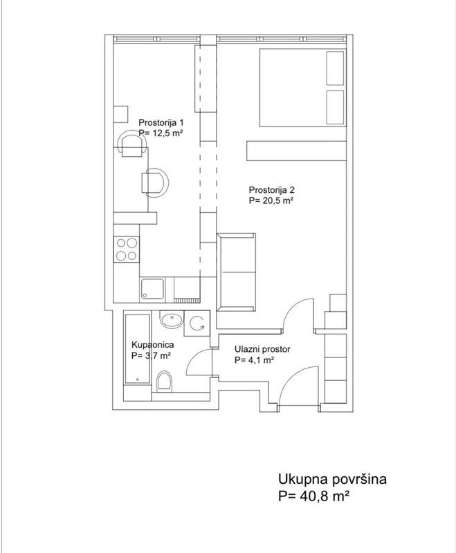 NAJAM STANA – KNEZA LJUDEVITA POSAVSKOG, 40,80 m² + BALKON + GPM